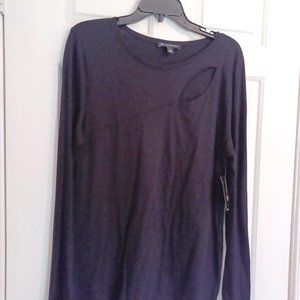 NWT  INC International Concepts Black cut-out shirt Large